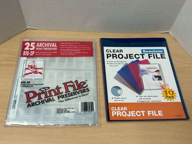 Open Packs of Print File 8x10 Archival Preservers & Beautone Project Files