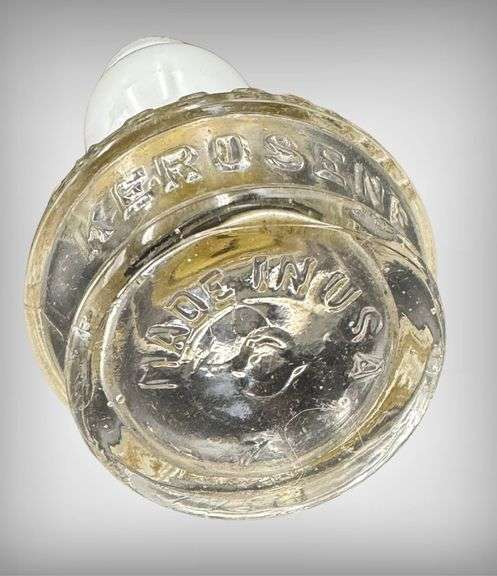 Antique Victorian Vapo Cresolene Medicinal Oil Lamp With Ornate Brass Base and Glass Reservoir