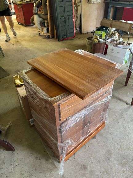 Wooden Two-Drawer Chest with Detachable Top