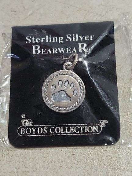 Sterling Silver Bearwear Boyds Collector Small Paw Coin Charm