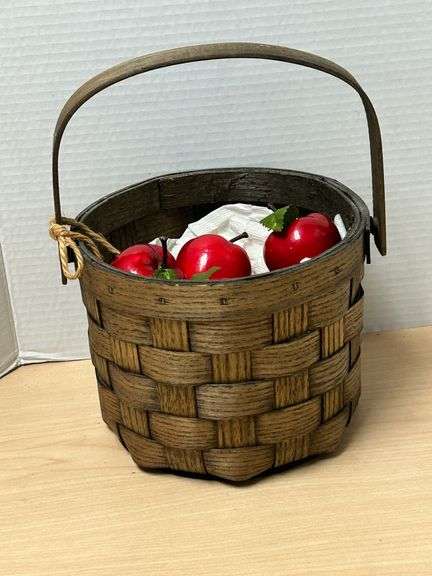 Rustic Basket with Faux Apples