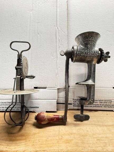 A&J Hand Mixer, and Antique No 2 Universal Food Chopper/Meat Grinder