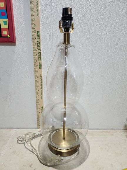 Clear Bubble Glass Lamp 22.5" Tall