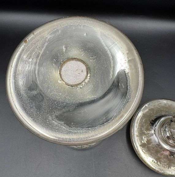 Antique Mercury Glass Lidded Urn Beautiful LARGE!