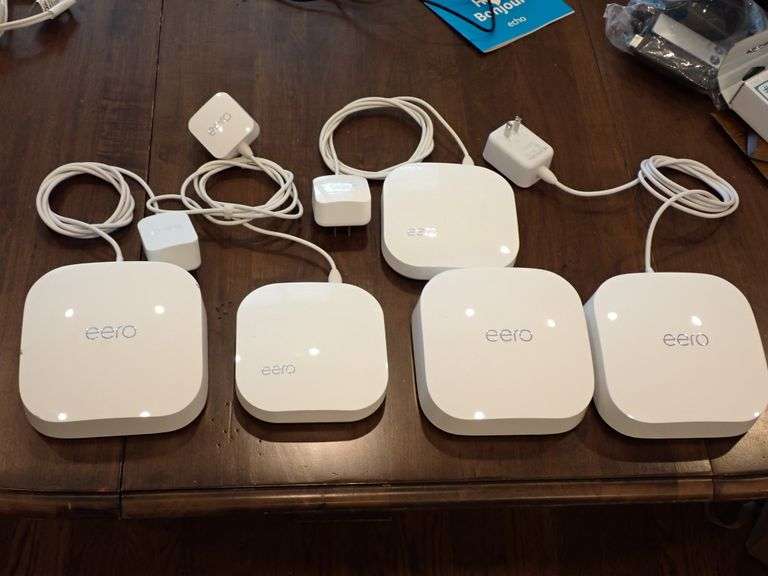 5pc eero Pro 6E AX5400 Wi-Fi 6E Tri-Band Gigabit 3-Piece Mesh System (White)