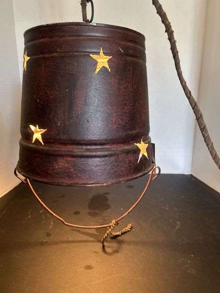 Metal Pail Hanging Lamp