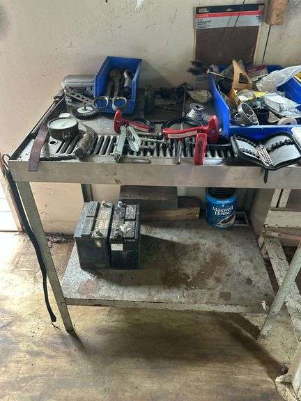 Metal Cart & Contents