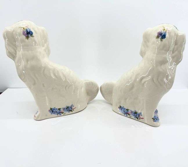 Ironstone China Staffordshire-Style Spaniel Figurines