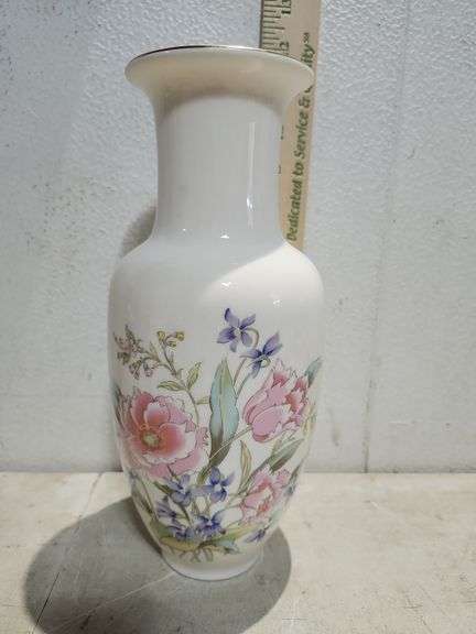 Floral Fine China Vase Japan 10.25"