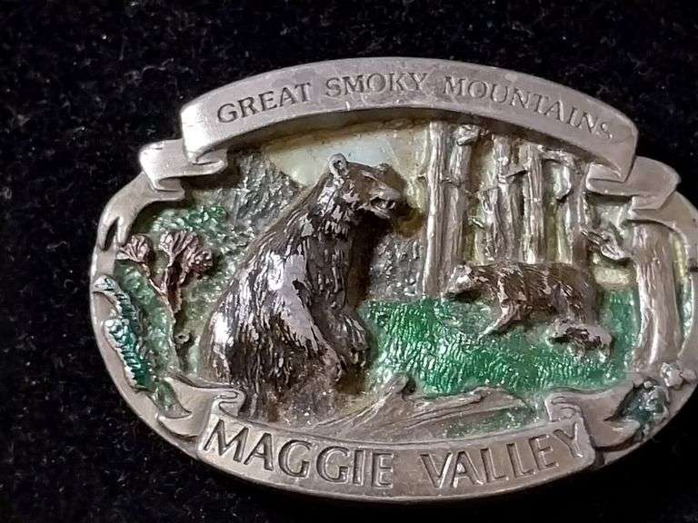 1986 Maggie Valley Great Smoky Mountains Belt Buckle by C+J Inc.