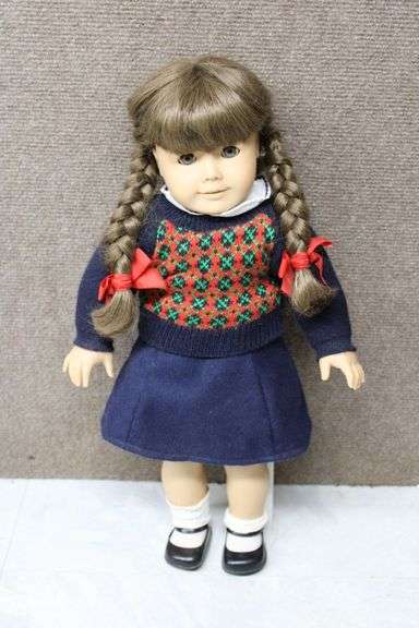 Molly McIntire Pleasant Company Doll with Braided Hair in Navy and Red Outfit