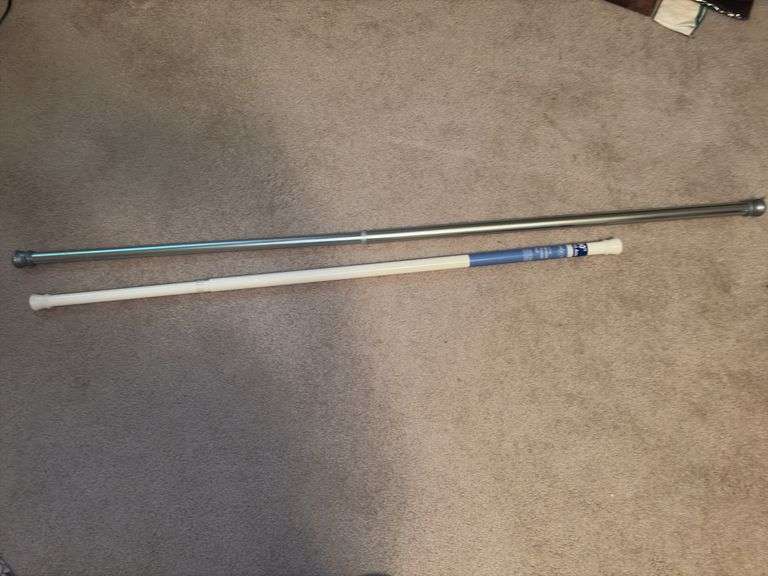 White and Silver Tone Retention Curtain Rods - Auction Ohio