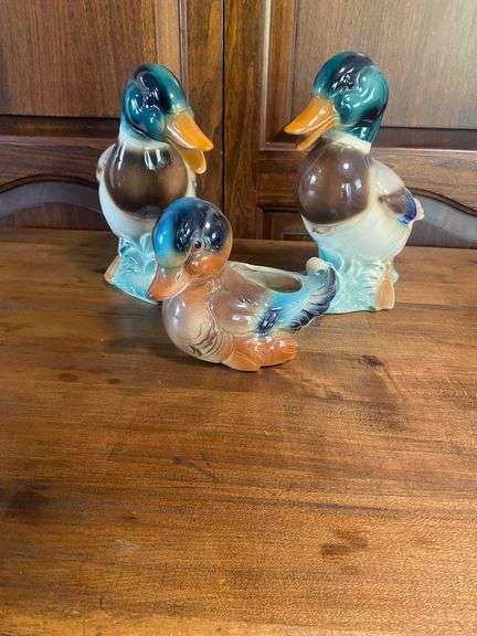 Ceramic Duck Figurines Set