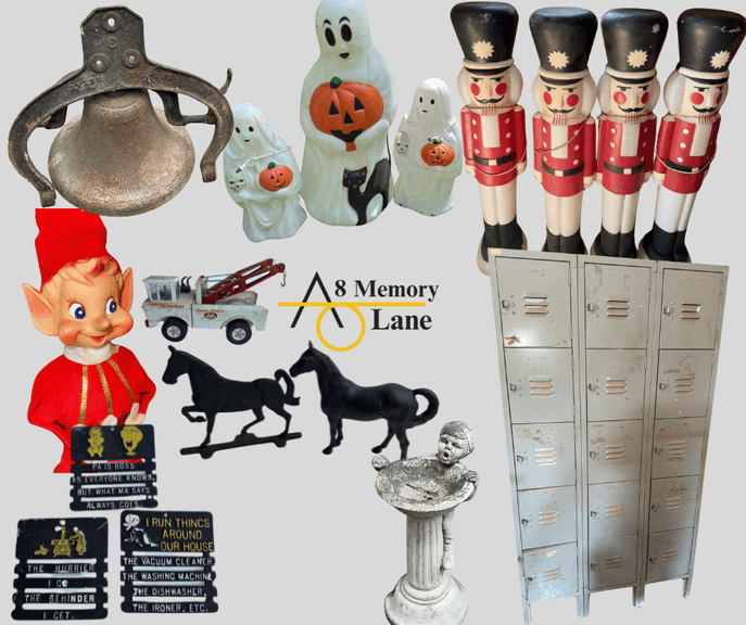 Wilmington- Vintage Blowmolds, Cast iron Decor, Garden Decor, Tools, Toys & Collectibles.