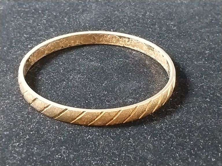 Vintage Monet Gold-Tone Textured Bangle Bracelet