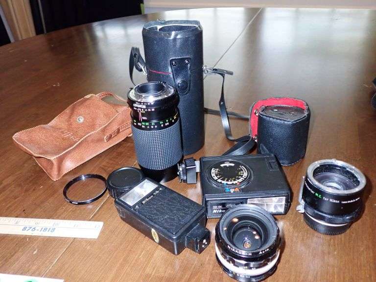 Nikon 35mm Lenses, 2x Hot Shoe Flash, Adapter, and more
