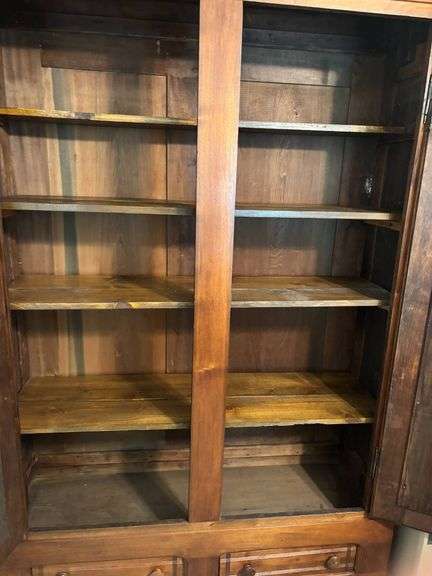Wooden Wardrobe Cabinet with Shelving and Drawers, 52″x17″x85″