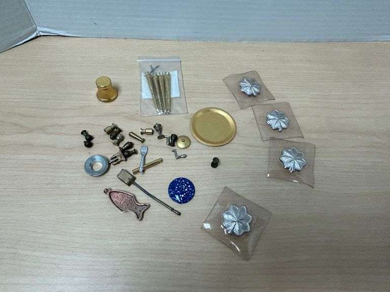 Miniature Metal Kitchen Items, Charm, and Misc. Parts Lot