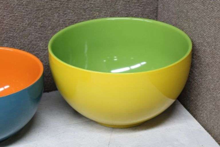 Colorful Ceramic Bowl Set with Crofton Mini Casserole Dish and Fondue Forks