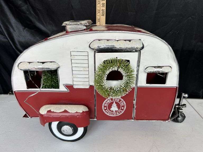 Battery Operated Metal Camper 8"X18"X11"