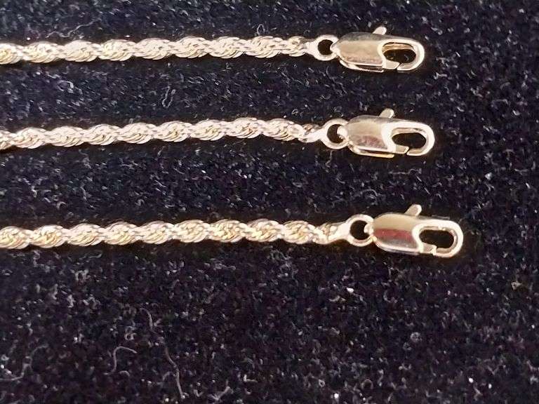 Set of Three 24K Gold-Plated Rope Chain Bracelets