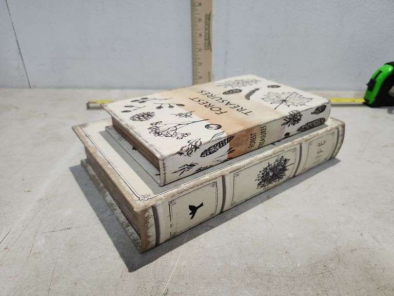 2 Magnetic Close Hide-A-Way Book Boxes Largest Is 10.25'' X 6.5'' X 1.75''
