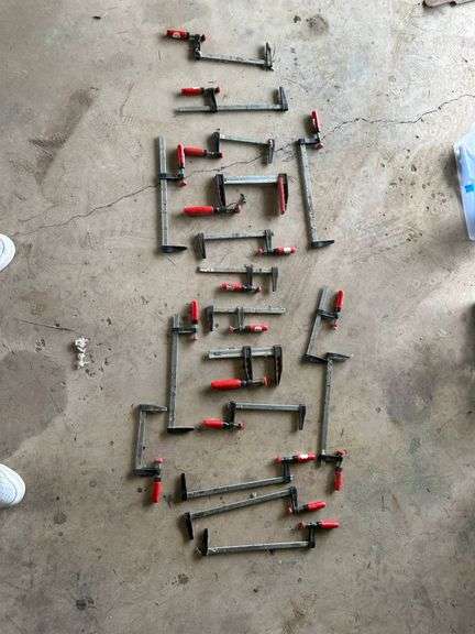 Adjustable Woodworking C-Clamps with Red Handles