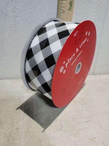 33.3 Yards X 2.5'' Black And White Check Ribbon
