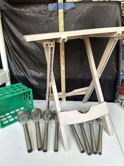 Small Plastic Folding Table & Pathway Lights No Stakes