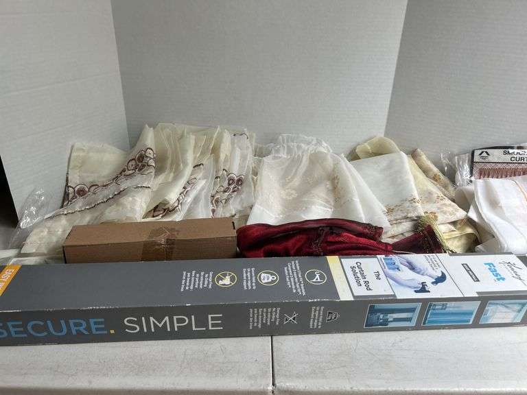 Assorted Sheer Curtains & Rods