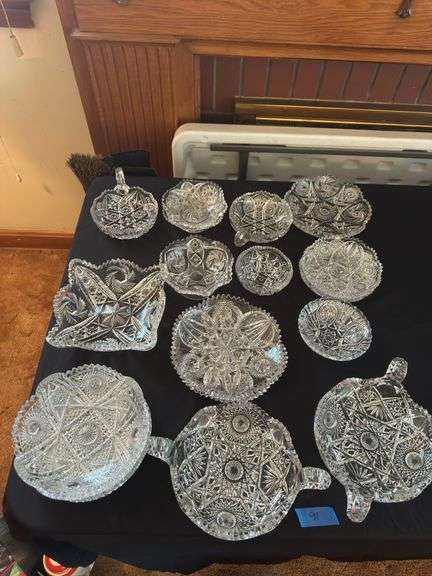Vintage Crystal Cut Glass Job Lot (17 pieces)