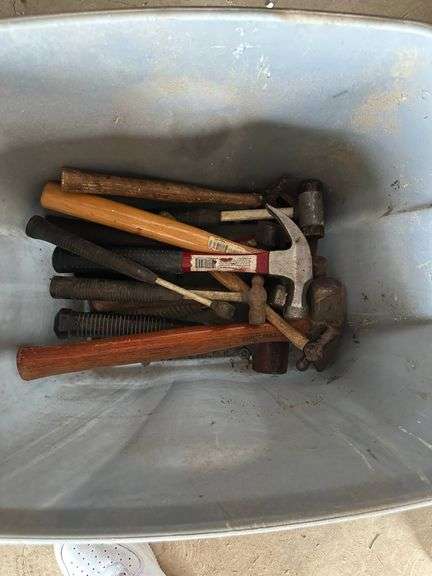 Hammers and Tools in Storage Bin