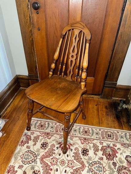 Vintage Spindle-Back Wooden Chair