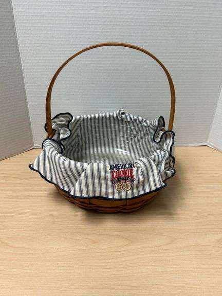 1992 Longaberger American Cookie Basket with Liner & Protector