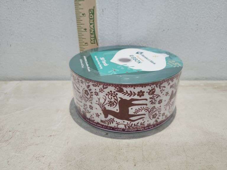 50 Yards X 2.5'' Wired Edge Christmas Ribbon