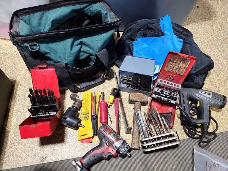 Assorted Tools Stanley Electric Stapler, Drill Bits & More