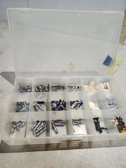 Plastic Organizer 10.75''X6''X1.5'' W/Metal & Plastic Miniature Figures