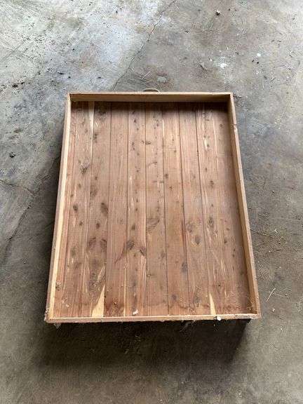 Wooden Rolling Tray with Casters and Handle