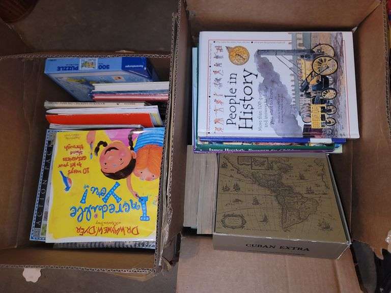 2 boxes of books