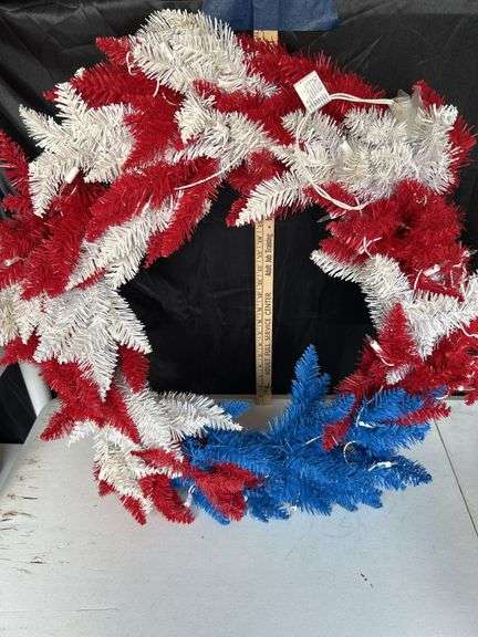 26" Patriotic Lighted Wreath, Tested Works