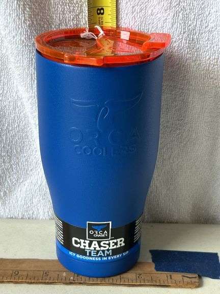 Orca Chaser 27 oz. Stainless Steel U.S.A. Made Tumbler Cup Team Blue/Orange