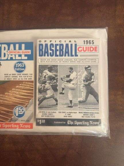Baseball Official Guide Official Rules 1963 & 1965 Books