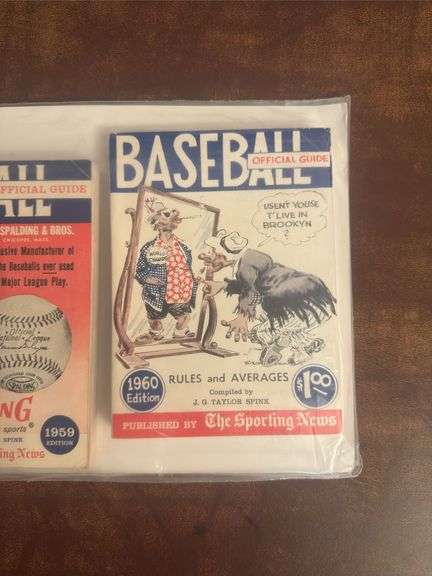 Baseball Official Guide Official Rules 1959 & 1960 Books