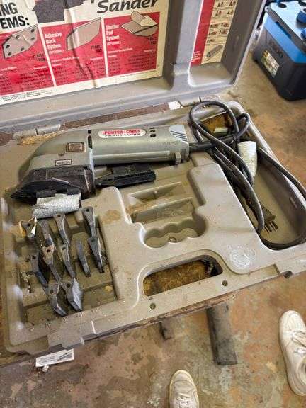 Tool Cases With Power Tools Including Drill Doctor and Porter-Cable Sander