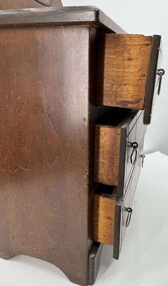 Antique Victorian  Demure Wooden Dresser with Mirror – Child’s Doll Dresser