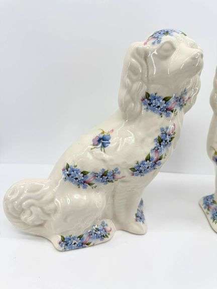 Ironstone China Staffordshire-Style Spaniel Figurines
