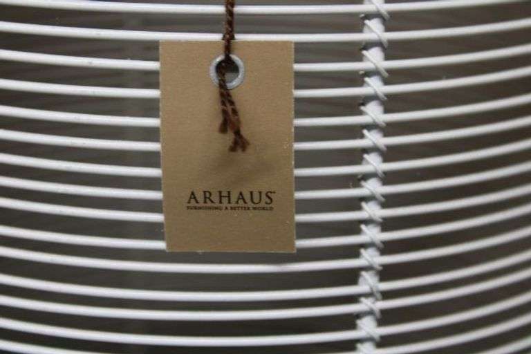 Three Arhaus Kerensa Large White Metal Lanterns