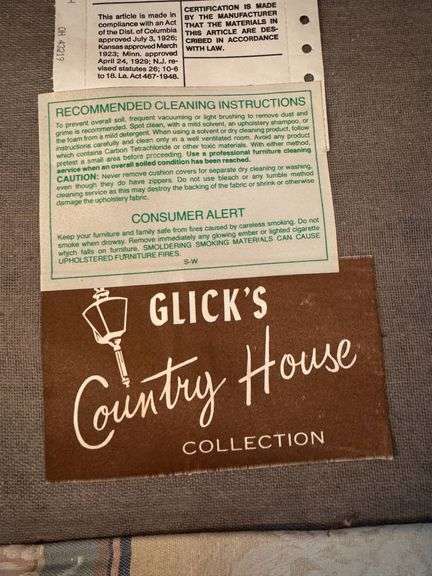 Glick’s Country House Collection Floral Stripe Upholstered Sofa