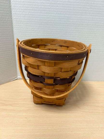 1991 Longaberger Miniature Basket with Swing Handle – Signed