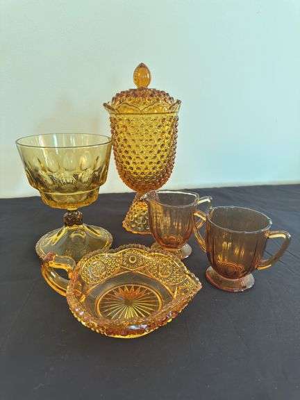 Vintage Amber Glass Job Lot